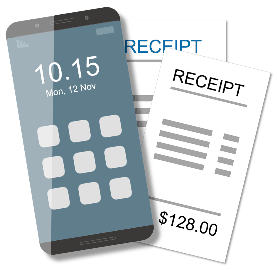 Upload receipts from your phone to the client portal